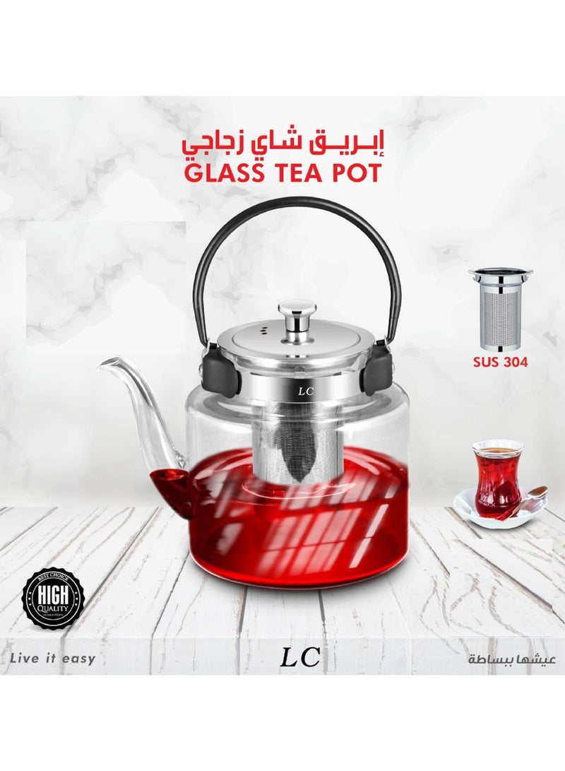 Transparent High Boron Glass Teapot