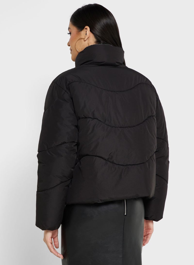 Zip Through Puffer Jacket