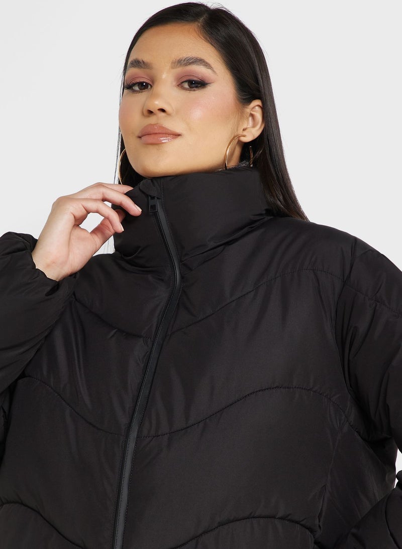 Zip Through Puffer Jacket