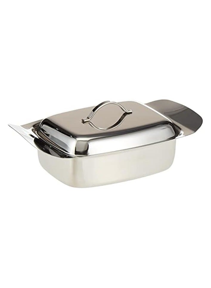 Stainless Steel Butter Dish with Lid, 19 cm x 12 cm x 5 cm, Silver, KTS034, Butter Dish , Ideal Butter Keeper