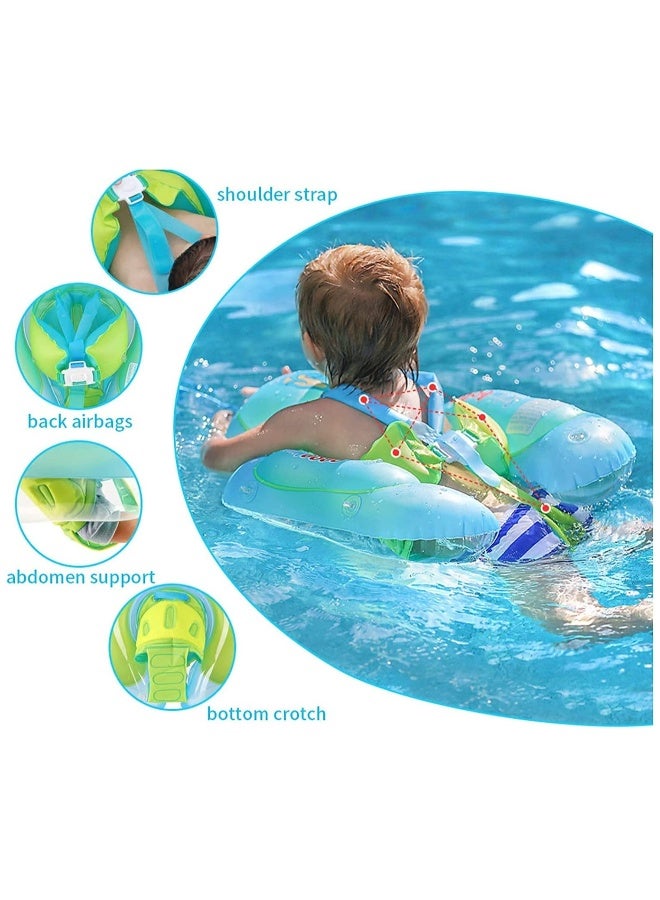 Baby Swimming Pool Float Inflatable Swim Float With Sun Protection Canopy For Age 6-24 months