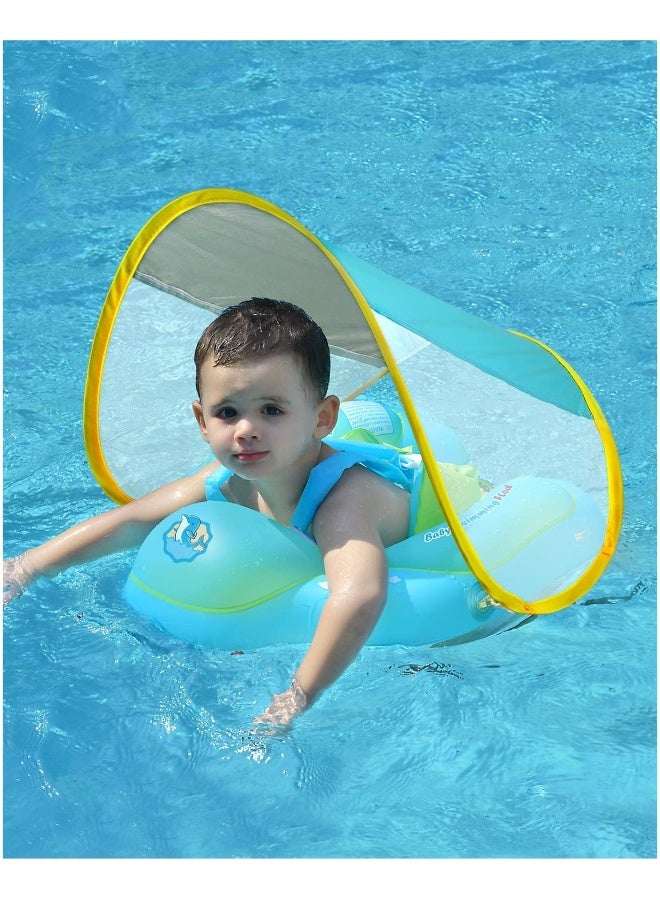 Baby Swimming Pool Float Inflatable Swim Float With Sun Protection Canopy For Age 6-24 months