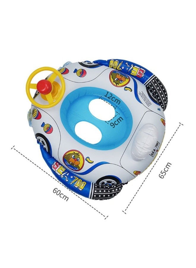 Baby Inflatable Pool Floats, 110 Car Horns Baby Swimming Floating Boat Toys With Steering Wheel Horn Non-Reversible Safety Seat Swimming Loop Beach Floats For Children Infants 1-5 Years Old