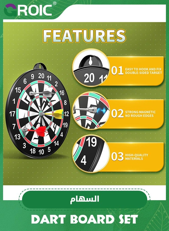 Double-Sided Magnetic Dart Board Set,Dartboards with 6 Darts, Indoor Outdoor Party Games Toys,Magnetic Kids Dart Board,Sport Outdoor Party Play Game Toys