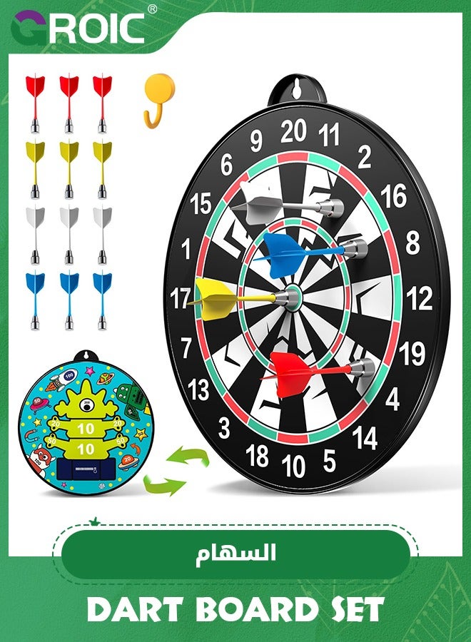 Double-Sided Magnetic Dart Board Set,Dartboards with 6 Darts, Indoor Outdoor Party Games Toys,Magnetic Kids Dart Board,Sport Outdoor Party Play Game Toys