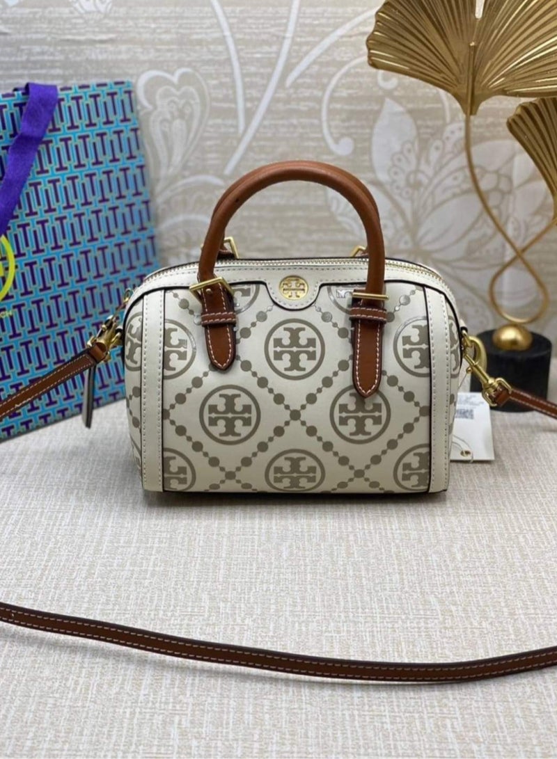 TORY BURCH T Monogram Mini Barrel Bag