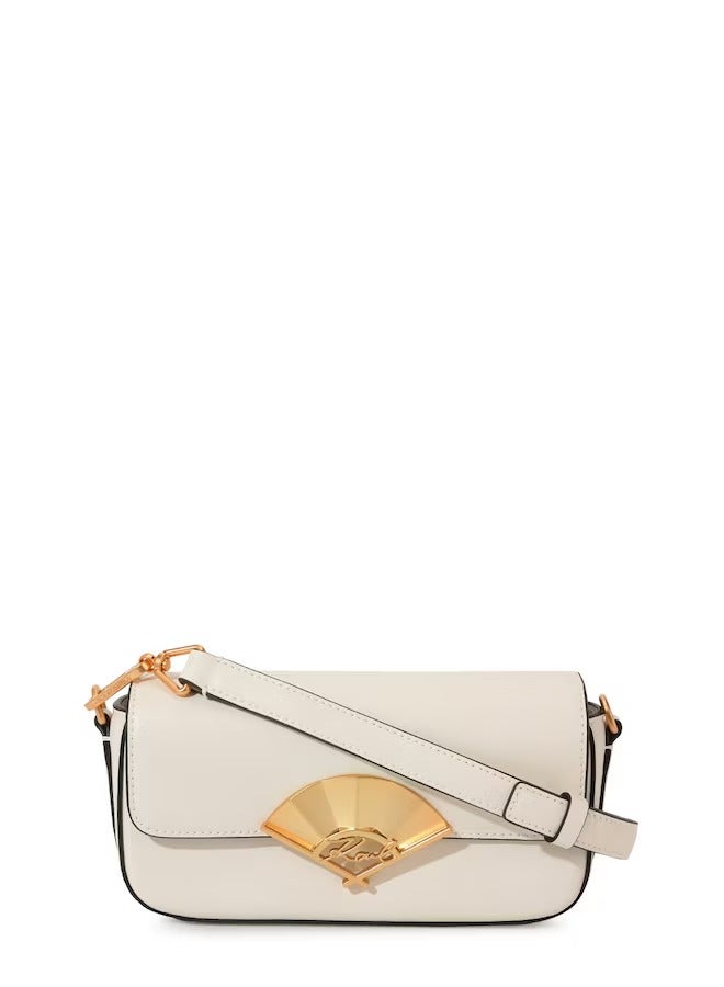 Karl Lagerfeld Paris Signature Fan leather crossbody bag