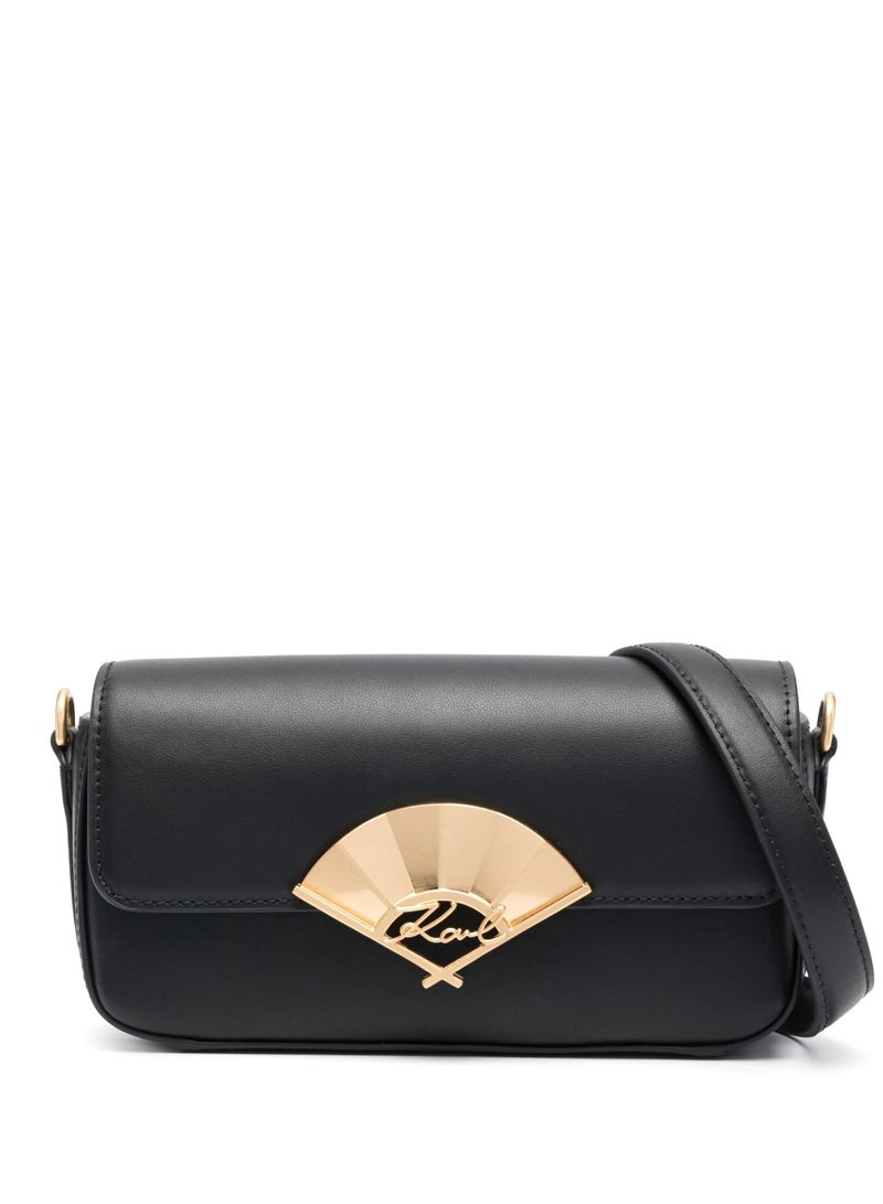 Karl Lagerfeld Paris Signature Fan leather crossbody bag