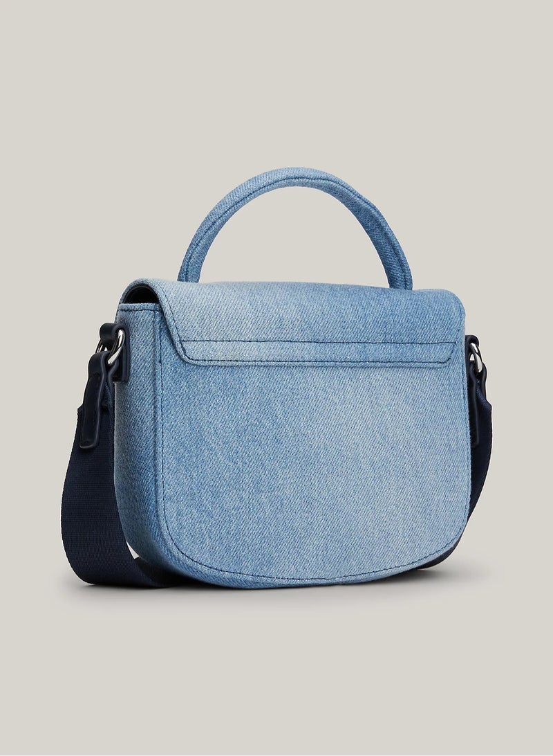 Tommy Hilfiger Plus Origin Plaque Denim Crossover Bag