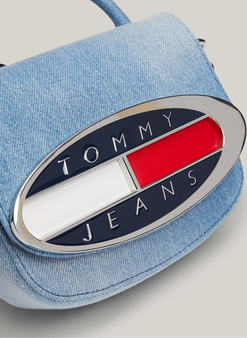 Tommy Hilfiger Plus Origin Plaque Denim Crossover Bag