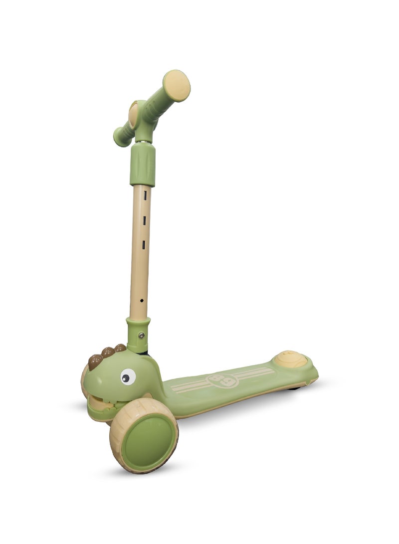 Snuggle Buggy Foldable Baby Scooter with Adjustable Height (3 Levels) - Green