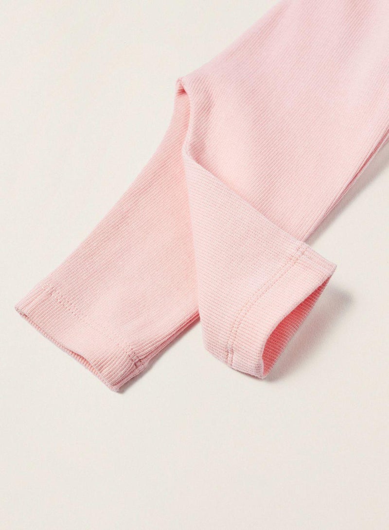 Trousers with Removable Straps for Newborns, Pink