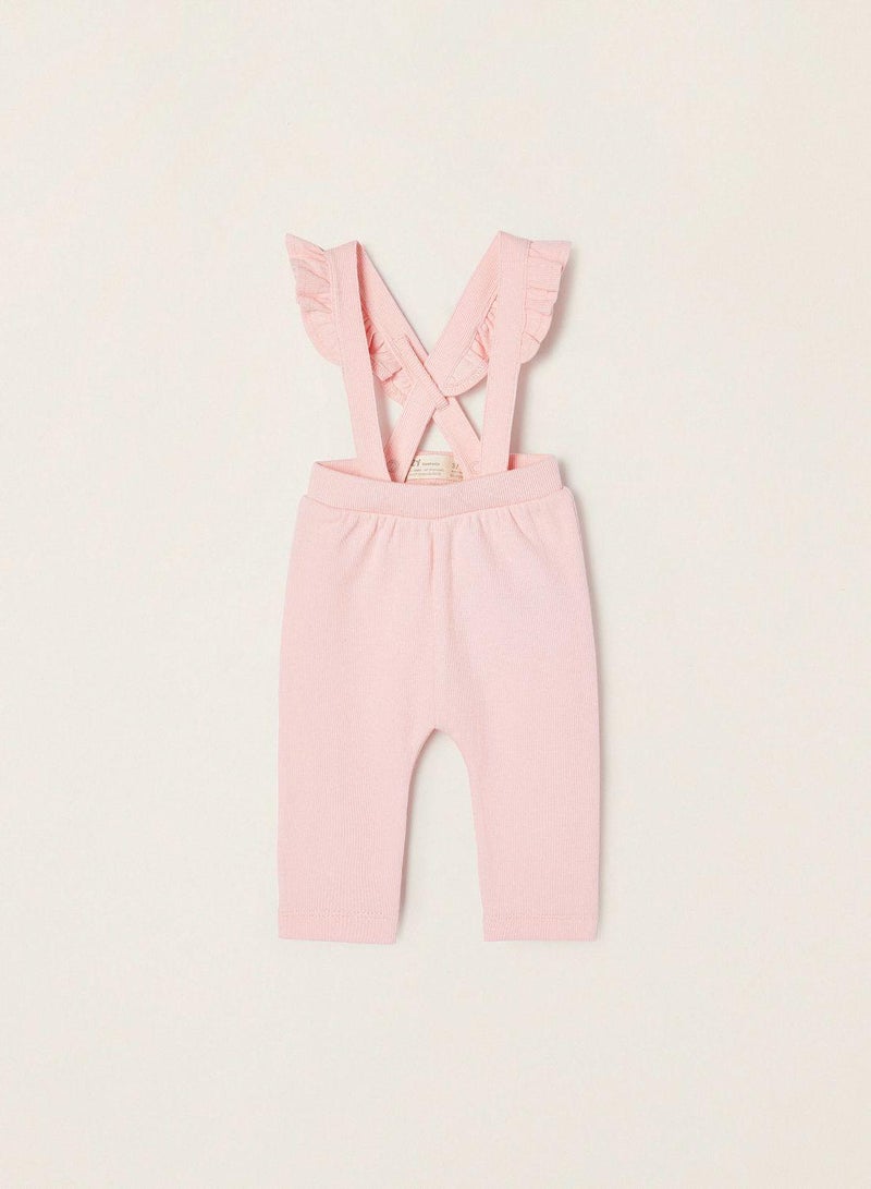 Trousers with Removable Straps for Newborns, Pink