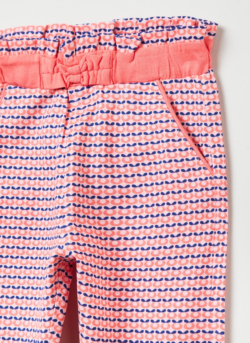 Jersey trousers with geometric print
