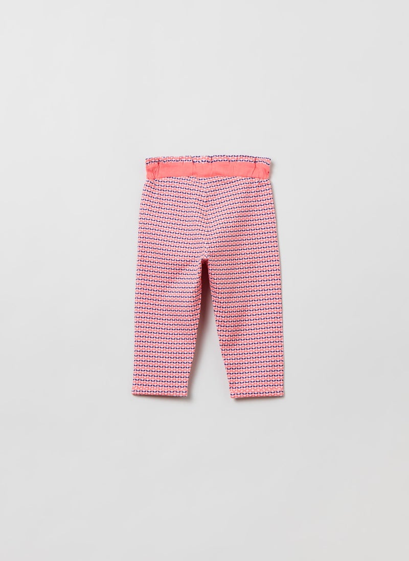 Jersey trousers with geometric print