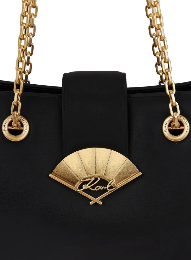 Karl Lagerfeld Paris Signature Fan leather tote bag