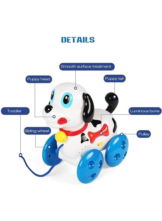 Baybee Electronic Pull Along Dog Toy for Kids Push Pull Toy vehicle for Kids With Light Music Tail Movement Wheels Musical Sound Toys Walking Dog Pull Along Toys For Baby Toddlers 1+ Years Boys Girls