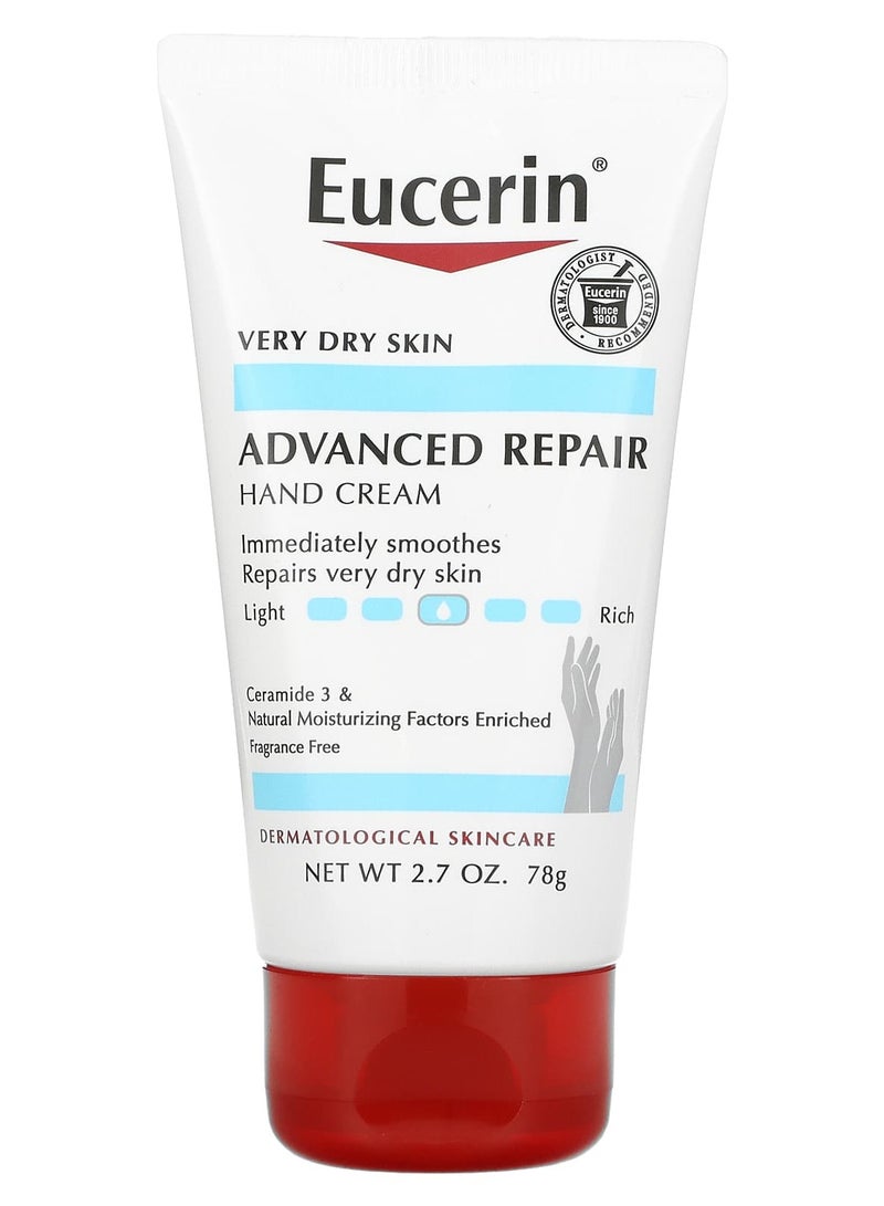 Eucerin, Advanced Repair Hand Creme, Fragrance Free, 2.7 oz (78 g)