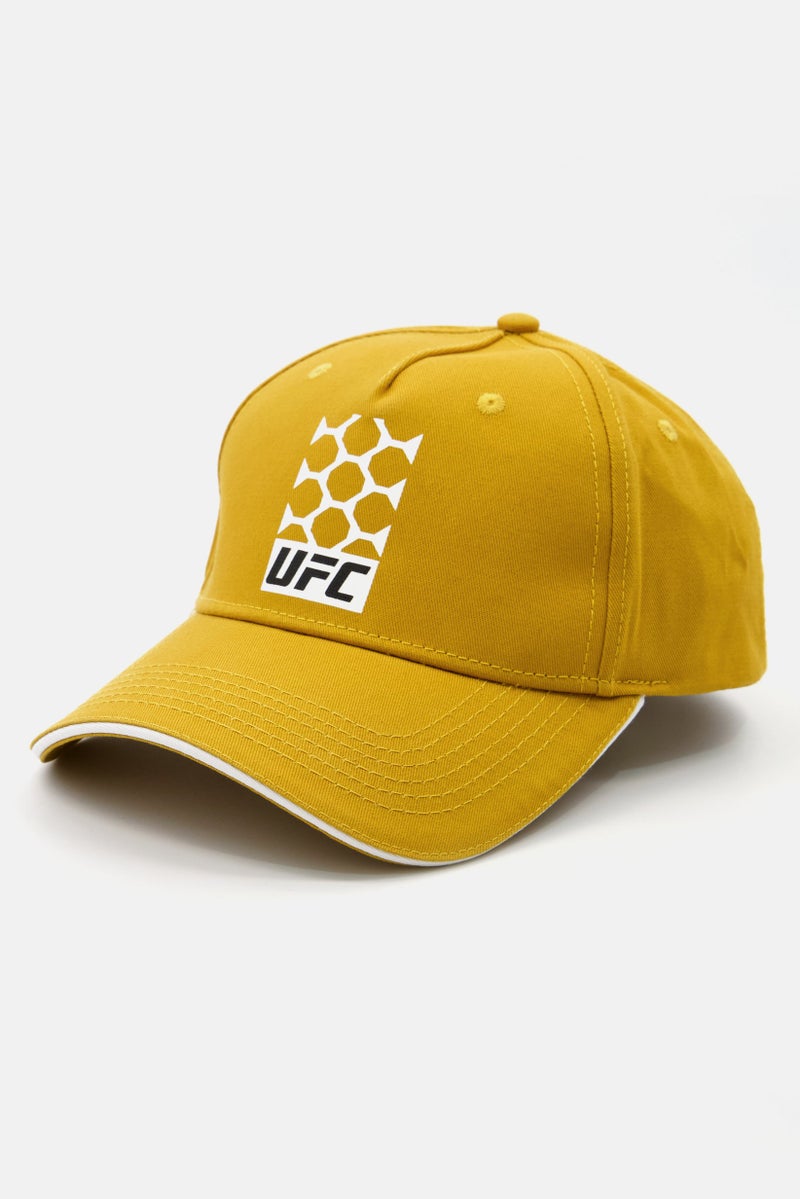 Men Brand Logo Adjustable Baseball Cap, Yellow