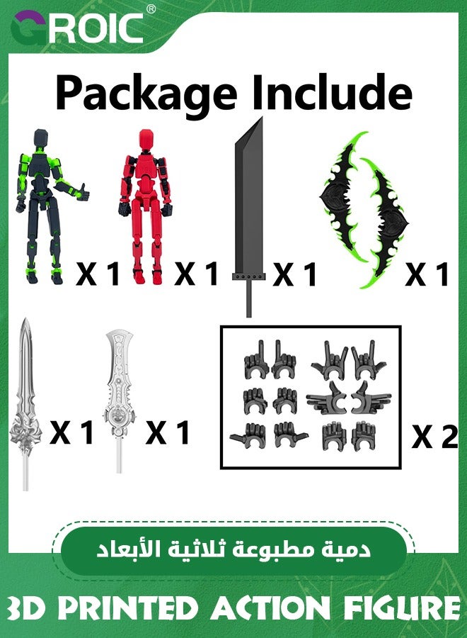 DIY T13 Action Figure Set, Titan 13 Robot DIY Action Figure 3D Printed robo 13 Action Figure Articulated, DIY Dummy 13 Lucky 13 Gift for Collectors Desktop Decorations, Need Assembly