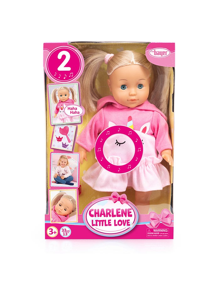 Bayer Charlene Little Love W/Kiss & Laugh Sounds 33Cm