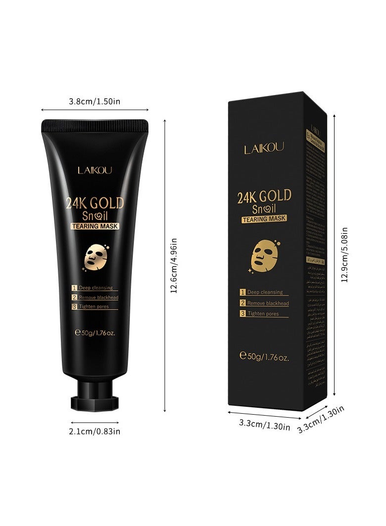 LAIKOU Gold Foil Snail Peel-Off Mask, 50g, Pore-Cleaning Skin Care