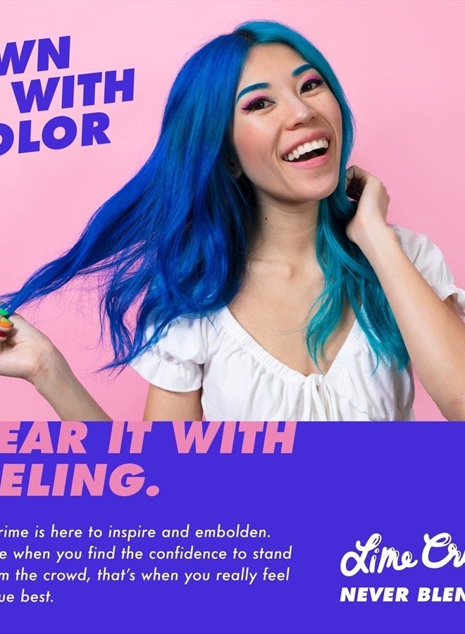 Unicorn Hair Dye Full Coverage, Blue Smoke (Steel Blue) - Vegan and Cruelty Free Semi-Permanent Hair Color Conditions & Moisturizes - Temporary Blue Hair Dye With Sugary Citrus Vanilla Scen