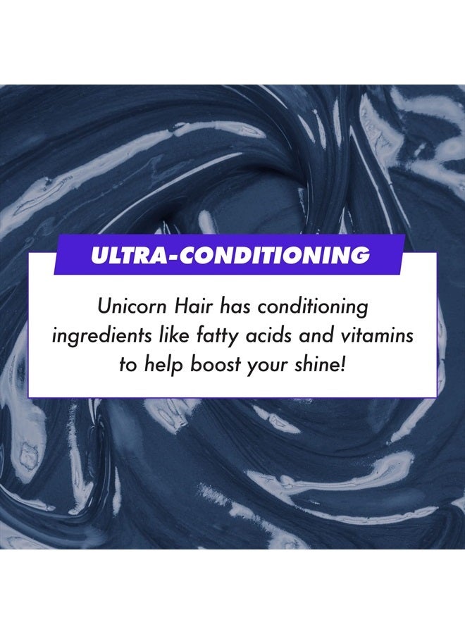 Unicorn Hair Dye Full Coverage, Blue Smoke (Steel Blue) - Vegan and Cruelty Free Semi-Permanent Hair Color Conditions & Moisturizes - Temporary Blue Hair Dye With Sugary Citrus Vanilla Scen