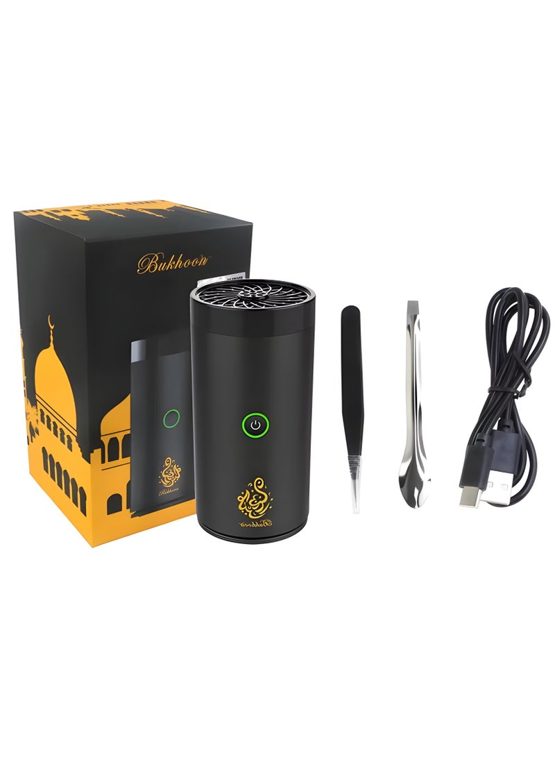 Juud Portable Electronic Incense Burner With USB Rechargeable Arabian Bakhoor Burner for Home Car and Personal Use-Multipurpose Aroma Diffuser-Fragrance Aromatherapy Ideal for Muslim Ramadan & Daily Use