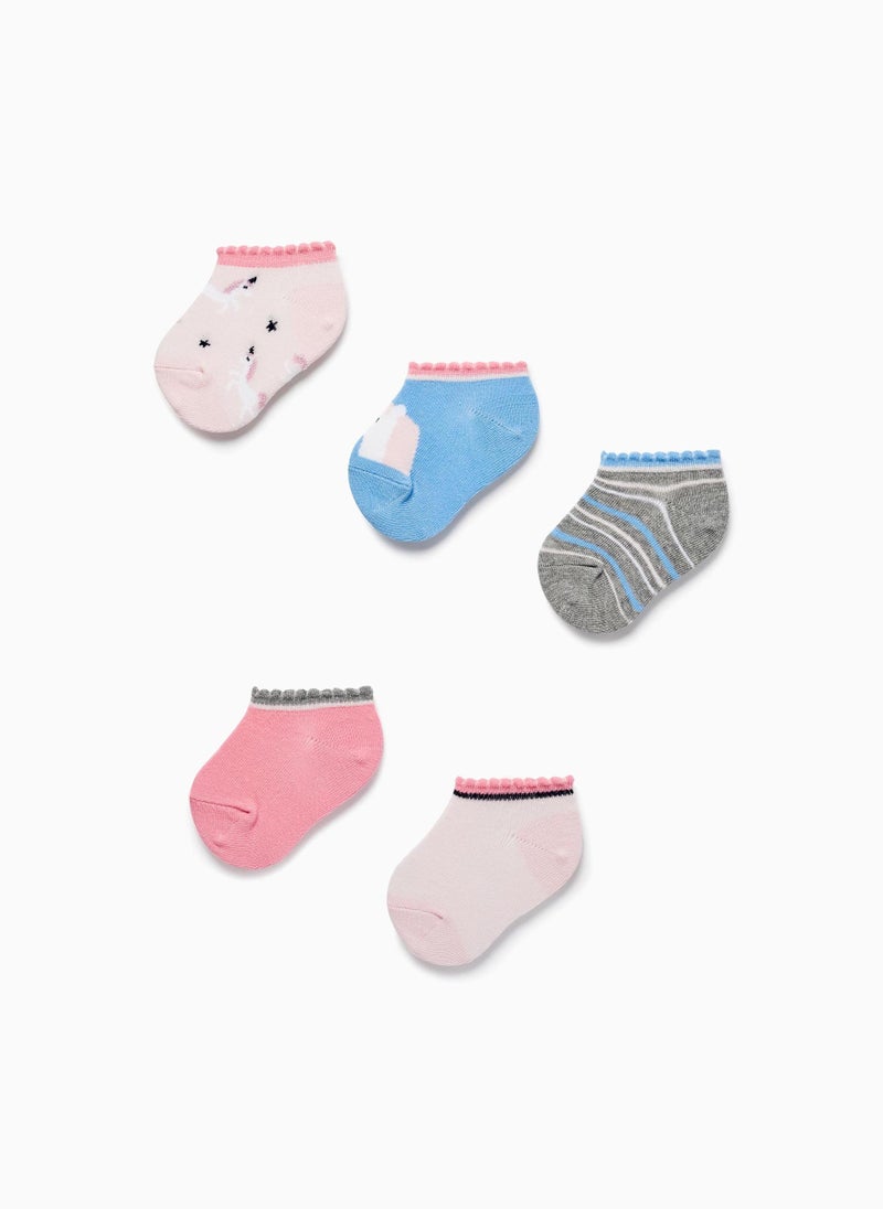 Zippy Pack Of 5 Pairs Of Socks For Baby Girls 'Unicorn'