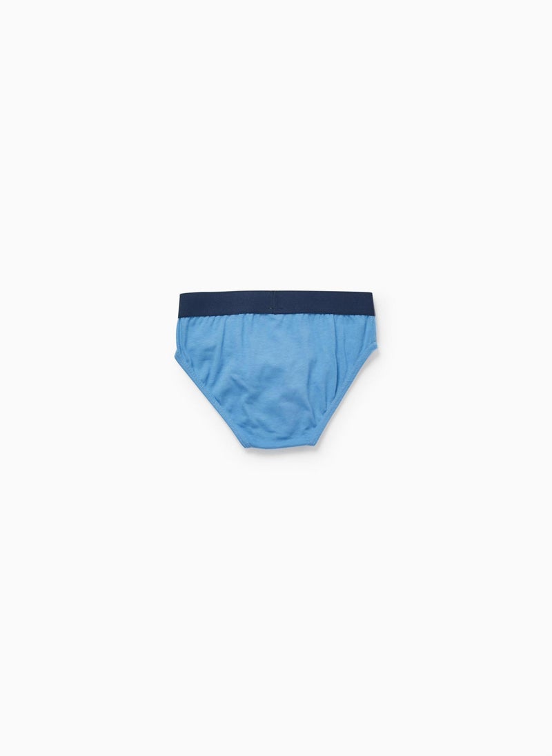 Pack 5 Plain Cotton Briefs for Boys, Multicoloured