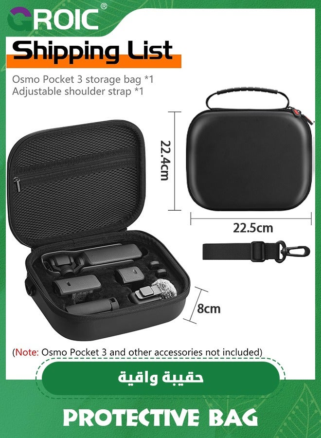 Carrying Case for DJI Osmo Pocket 3 - Portable PU Storage Protective Bag Travel Box for DJI Osmo Pocket 3 Combo Accessories