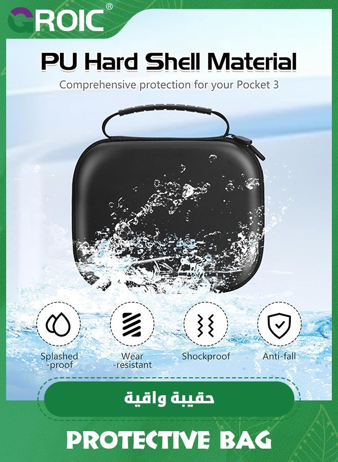 Carrying Case for DJI Osmo Pocket 3 - Portable PU Storage Protective Bag Travel Box for DJI Osmo Pocket 3 Combo Accessories