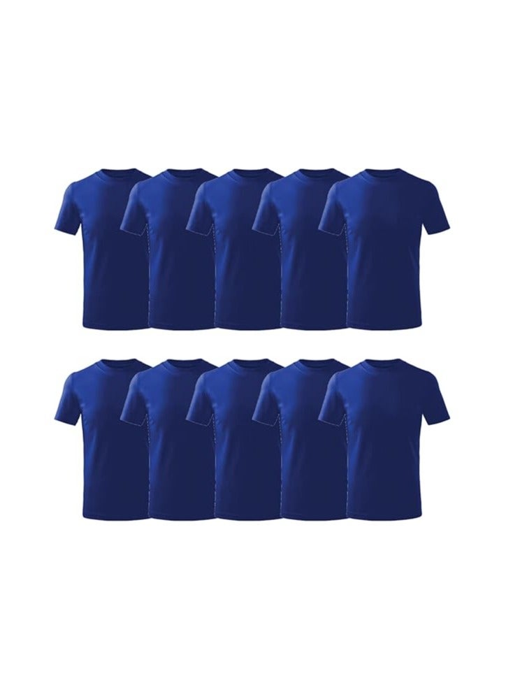 10 pcs Adult Round Neck Combed Men's T Shirt 190 GSM Pure Cotton Basic Colors