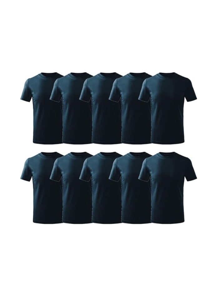 10 pcs Adult Round Neck Combed Men's T Shirt 190 GSM Pure Cotton Basic Colors