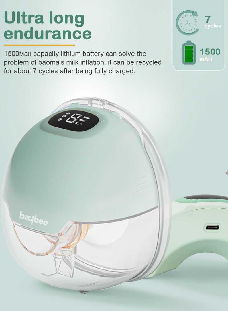 Baybee Slim Wearable Electric Breast Pump for Feeding Mothers, Hands Free Automatic Breast Pump Electrical with Lactation, Milk Suction & Massage Modes, 9 Level Suction Adjustment, 150ml Storage