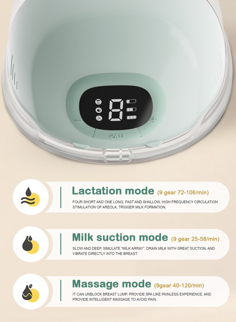 Baybee Slim Wearable Electric Breast Pump for Feeding Mothers, Hands Free Automatic Breast Pump Electrical with Lactation, Milk Suction & Massage Modes, 9 Level Suction Adjustment, 150ml Storage