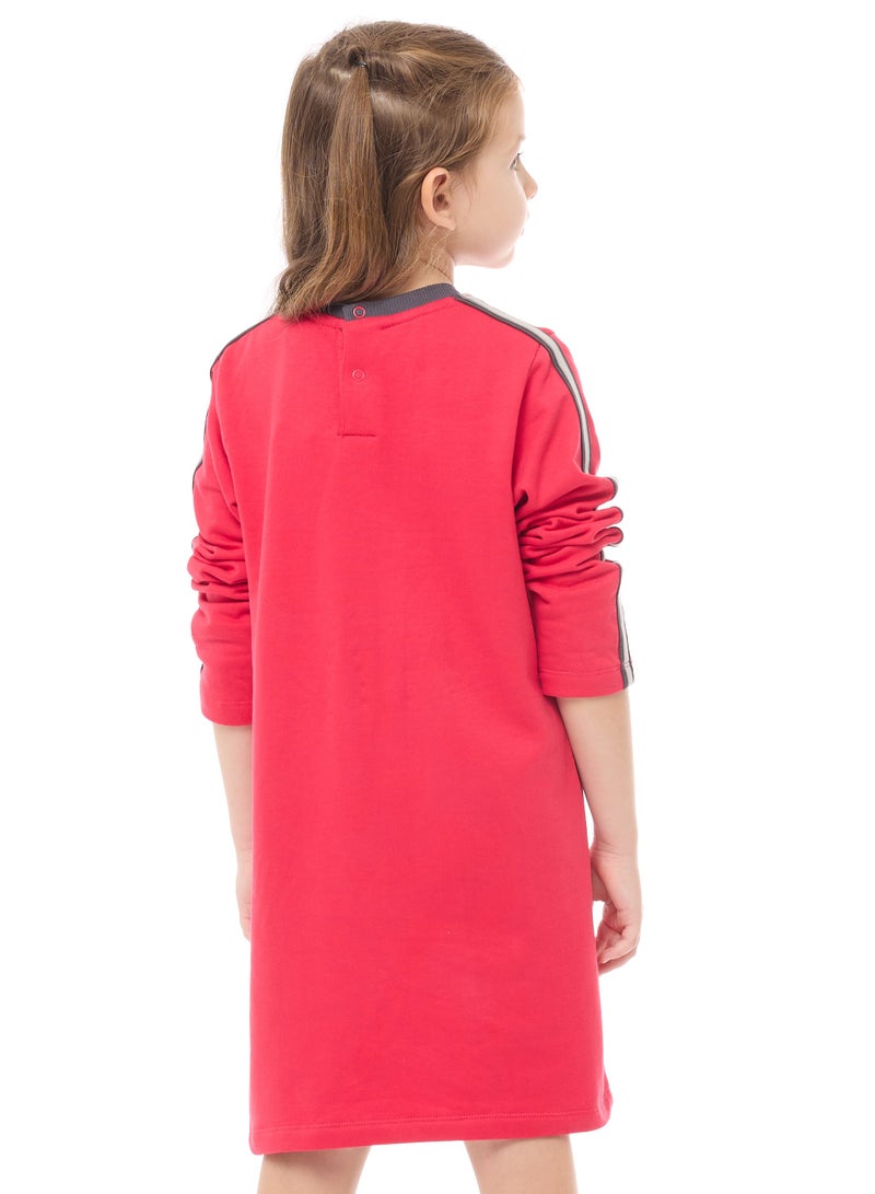 A-Line Dress with Studs and Tape on Sleeves