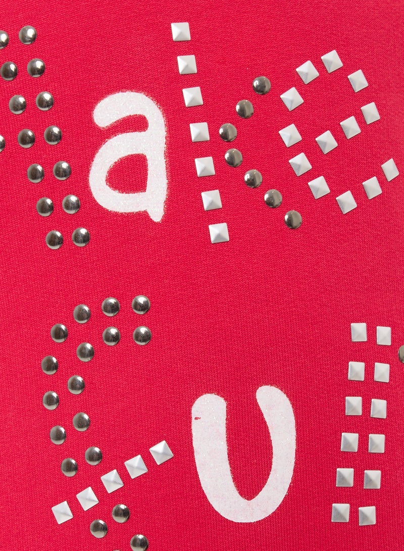 A-Line Dress with Studs and Tape on Sleeves