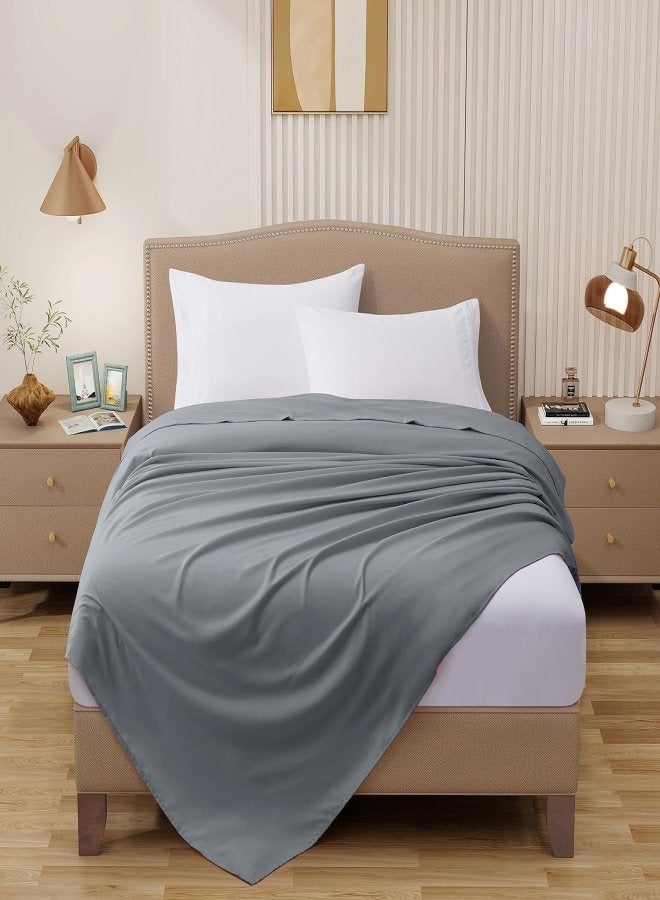 Top Flat Sheet- Super Soft Cotton Gray Flat Sheet King Size Bedsheet 260X280 Cm- Shrink Resistant- Wrinkle And Fade Resistant Velvety Soft Bedding Sheet Hotel Bedding Sheets ( Flat Bed Sheet- 1 Pieces )