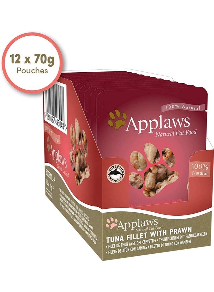 APPLAWS CAT TUNA FILLET WITH PRAWN 1 BOX-12 PS ( 70 G )