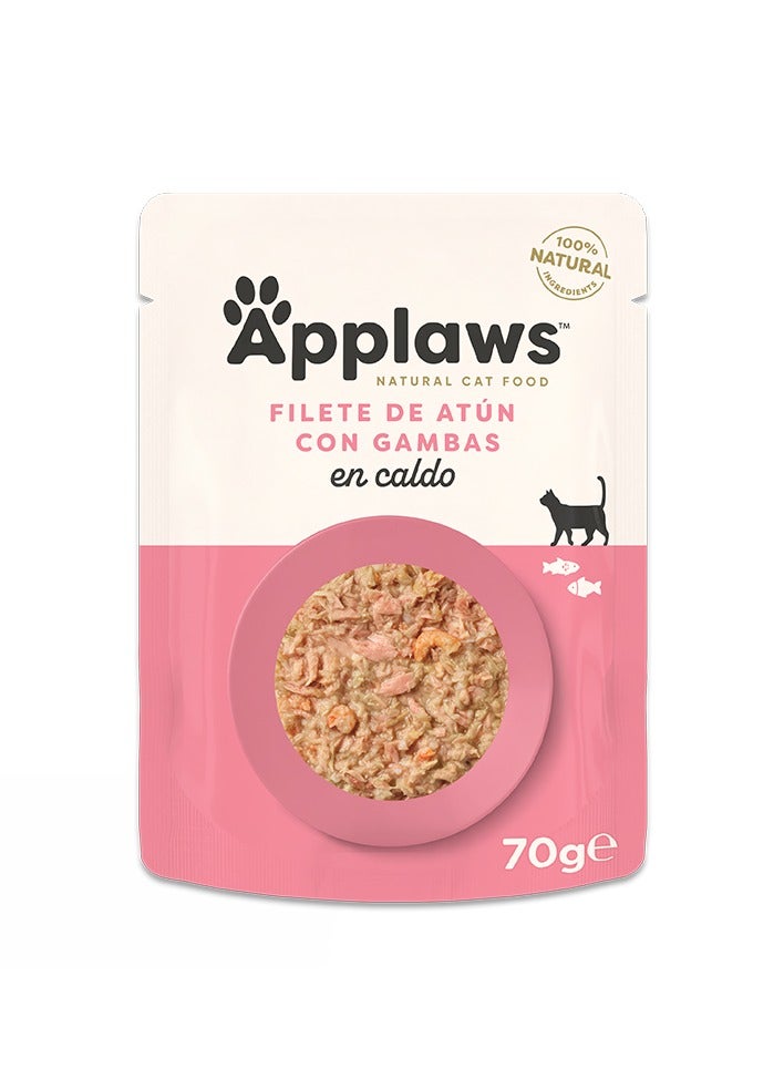 APPLAWS CAT TUNA FILLET WITH PRAWN 1 BOX-12 PS ( 70 G )