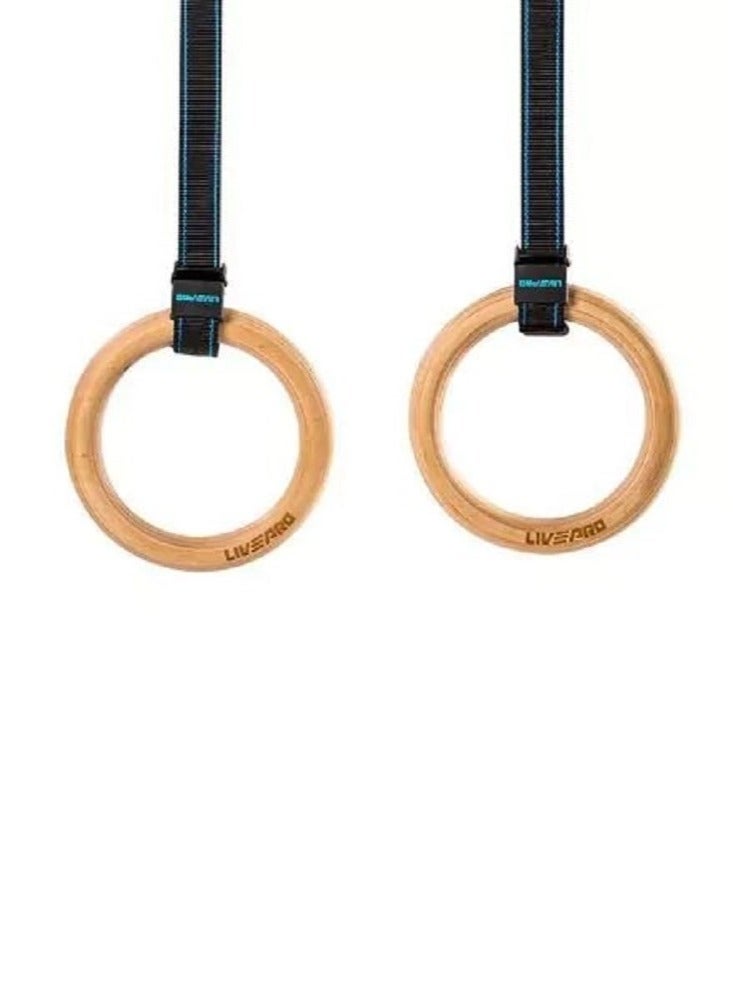 Gym Rings Wood Gymnastic Ring Straps Heavy Duty Gym Equipment for Cross Training Workout Strength Training Gymnastics Fitness Pull Ups And Dips