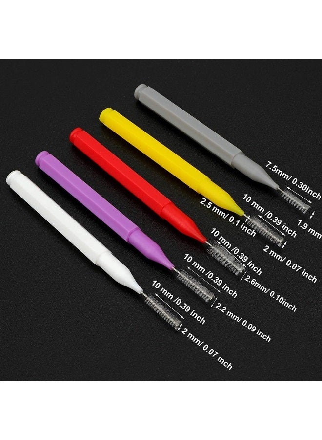 100 Pieces Braces Brush for Cleaner Interdental Brush Toothpick Dental Tooth Flossing Head Oral Dental Hygiene Flosser Toothpick Cleaners Tooth Cleaning Tool (Classic Colors, Assorted Sizes)