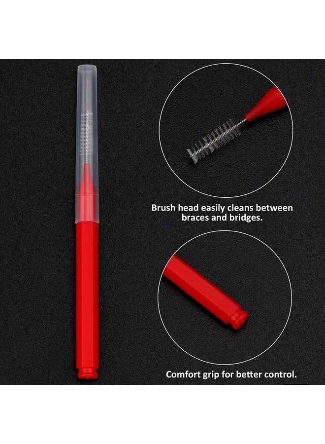 100 Pieces Braces Brush for Cleaner Interdental Brush Toothpick Dental Tooth Flossing Head Oral Dental Hygiene Flosser Toothpick Cleaners Tooth Cleaning Tool (Classic Colors, Assorted Sizes)