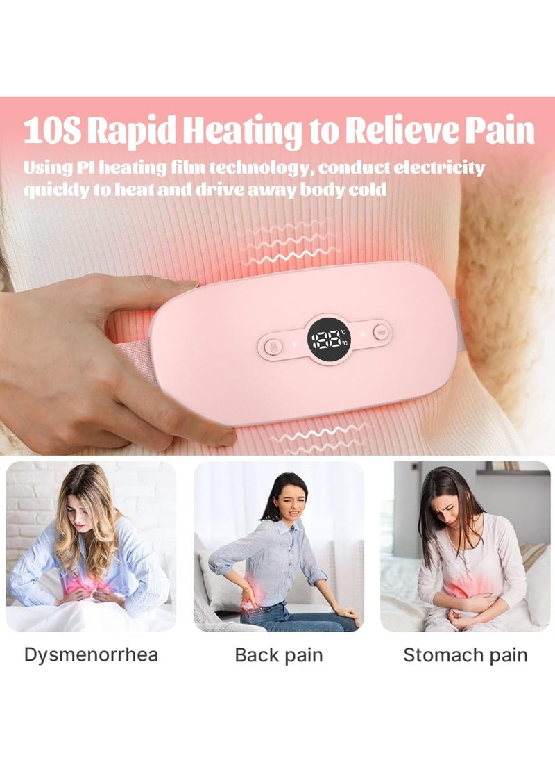 Heating Pad for Period Cramps, Portable Menstrual Cordless Electric Heated Pads for Pain Relief with Massager Rechargeable Heating Pad