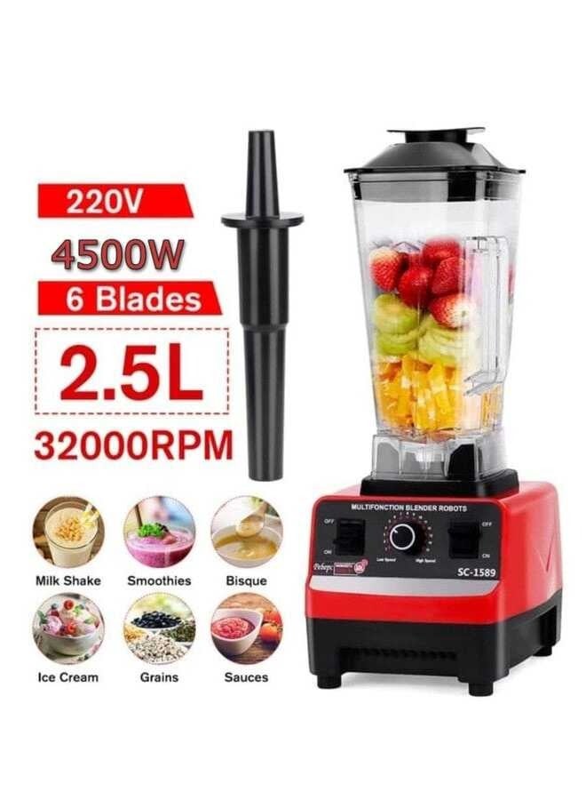 4500W Heavy Duty Commercial Grade Blender Multifunctional Juicer Mixer Stainless Steel Blades Fruit Processor, Grinder, Smoothie Maker