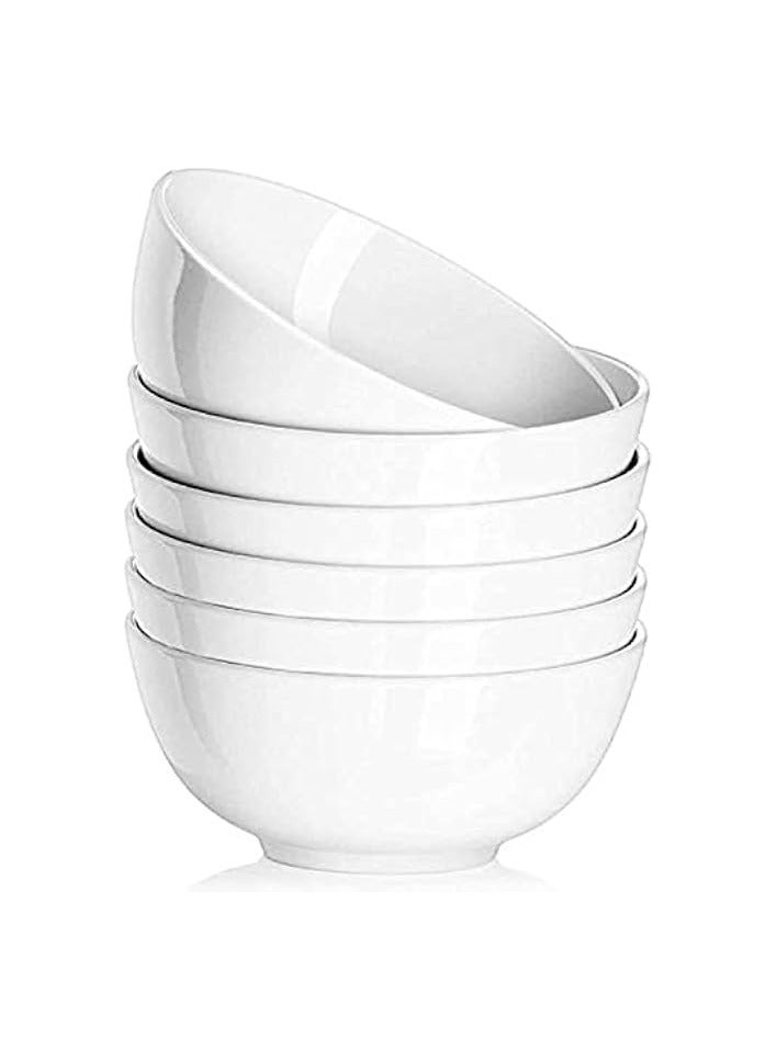 30 OZ Ceramic Soup Bowls Set of 6 - Cereal Bowls for Kitchen, Pasta, Salad, Large White Serving Bowls, Lightweight, Rice Bowls,Nut Bowls, Large White Bowls for Rice Oatmeal