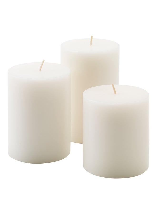 3-Piece Scented Block Candle Set White 0.83kg