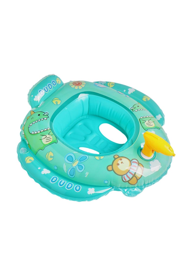 Baby Swimming Float Ring with Seat, Inflatable Children Waist Float Ring, Baby Free Swimming Ring, Safe and Durable, Pool Tool for The Age of 1-5 Years Kids,Green-C